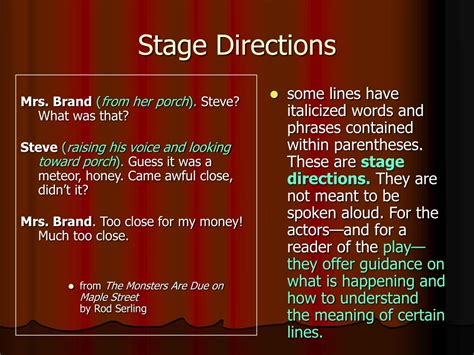 What Do the Stage Directions in a Play Tell the Reader? An Examination of Their Various Aspects